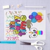 ハッピーバースデーティッシュペーパーイッツタイムキャンドルパーティー 薄葉紙 (クラフト)