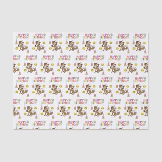 ハッピーバースデーティッシュペーパーウルフ 薄葉紙 (正面)