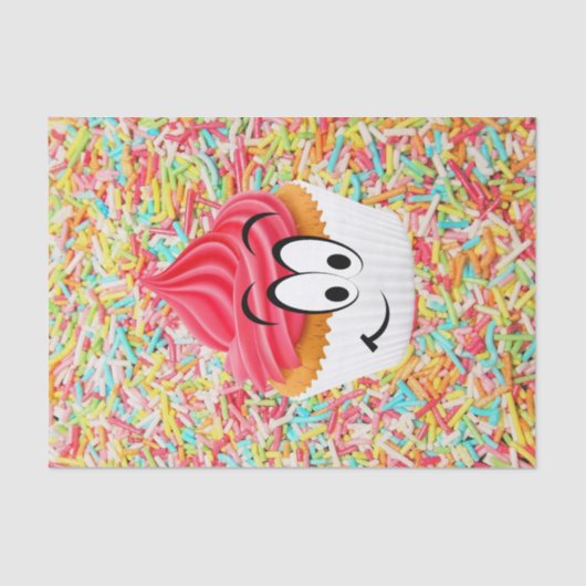 ハッピーバースデーティッシュペーパーカップケーキ 薄葉紙 (正面)