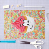 ハッピーバースデーティッシュペーパーカップケーキ 薄葉紙 (クラフト)