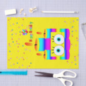 ハッピーバースデーティッシュペーパーカラフルロウソク 薄葉紙 (クラフト)