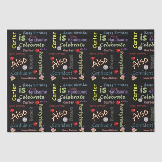 ハッピーバースデーティッシュペーパーカーター 薄葉紙 (正面)