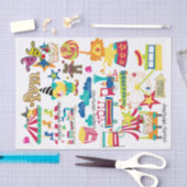 ハッピーバースデーティッシュペーパーカーニバル回路 薄葉紙 (クラフト)