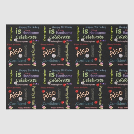 ハッピーバースデーティッシュペーパークリストファー 薄葉紙 (正面)