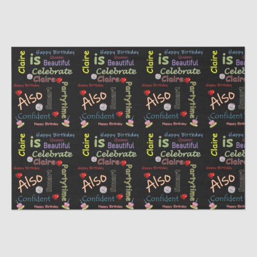 ハッピーバースデーティッシュペーパークレア 薄葉紙 (正面)