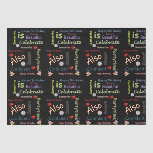 ハッピーバースデーティッシュペーパーサマンサ 薄葉紙 (正面)