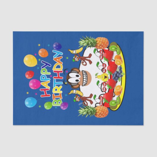 ハッピーバースデーティッシュペーパーサル 薄葉紙 (正面)