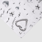 ハッピーバースデーティッシュペーパーシルバーハート 薄葉紙 (詳細)