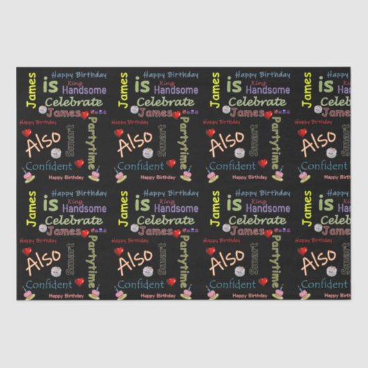 ハッピーバースデーティッシュペーパージェームズ 薄葉紙 (正面)