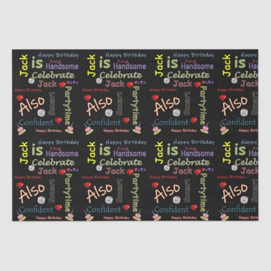 ハッピーバースデーティッシュペーパージャック 薄葉紙 (正面)