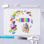 ハッピーバースデーティッシュペーパーストライプキャンドルバルーン 薄葉紙 (クラフト)