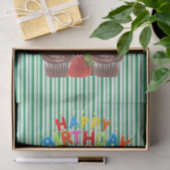 ハッピーバースデーティッシュペーパーストライプペンギン 薄葉紙 (ギフト)