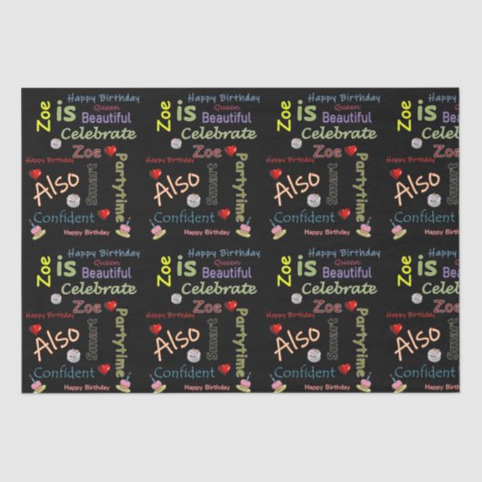 ハッピーバースデーティッシュペーパーゾー 薄葉紙 (正面)