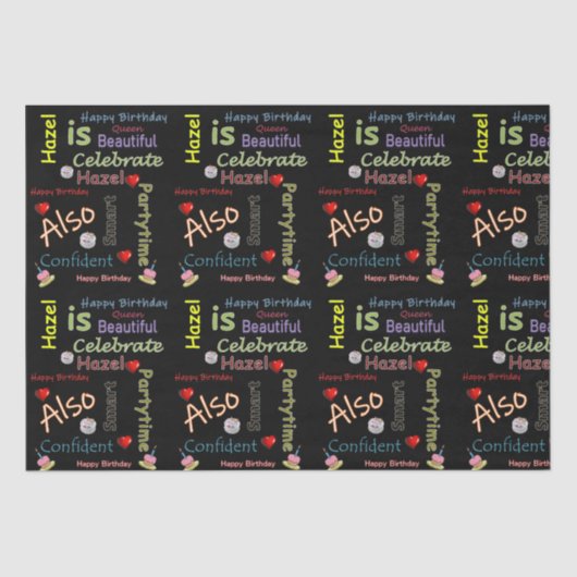 ハッピーバースデーティッシュペーパーハゼル 薄葉紙 (正面)