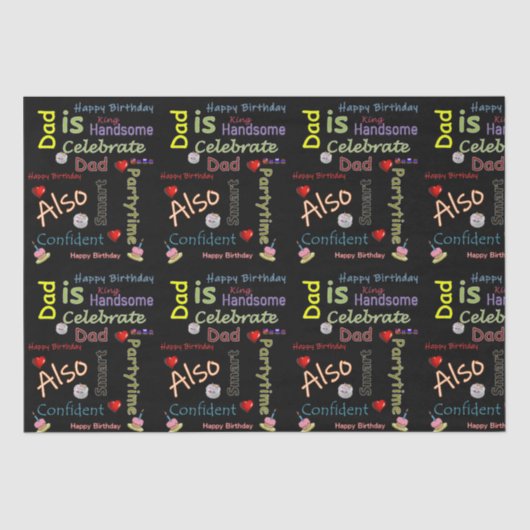 ハッピーバースデーティッシュペーパーパパ 薄葉紙 (正面)