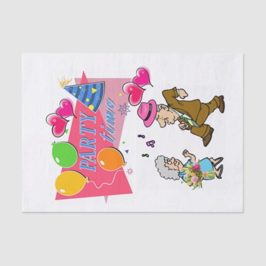 ハッピーバースデーティッシュペーパーパーティー時間 薄葉紙 (正面)