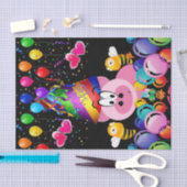 ハッピーバースデーティッシュペーパーピンクピグ（昆虫）マルハナバチ 薄葉紙 (クラフト)