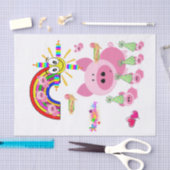 ハッピーバースデーティッシュペーパーピンクピグ 薄葉紙 (クラフト)