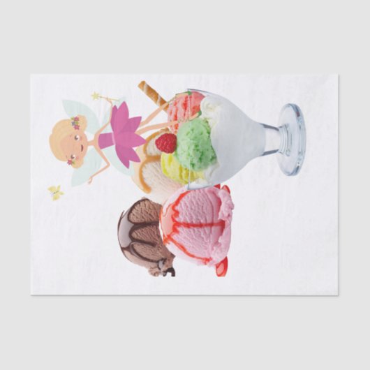 ハッピーバースデーティッシュペーパーフェアリーアイスクリーム 薄葉紙 (正面)