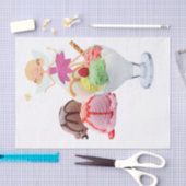 ハッピーバースデーティッシュペーパーフェアリーアイスクリーム 薄葉紙 (クラフト)