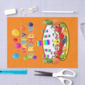 ハッピーバースデーティッシュペーパーフルーツ 薄葉紙 (クラフト)