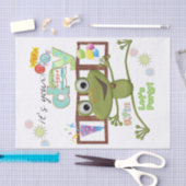 ハッピーバースデーティッシュペーパーフレンズファミリーカエル 薄葉紙 (クラフト)