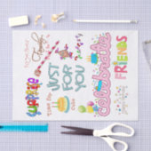 ハッピーバースデーティッシュペーパーフレンズファミリーサプライズ 薄葉紙 (クラフト)