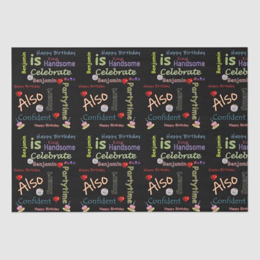 ハッピーバースデーティッシュペーパーベンジャミン 薄葉紙 (正面)