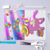 ハッピーバースデーティッシュペーパーポン 薄葉紙 (クラフト)