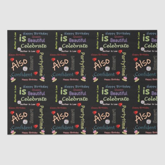 ハッピーバースデーティッシュペーパーマザー・イン・ロー 薄葉紙 (正面)