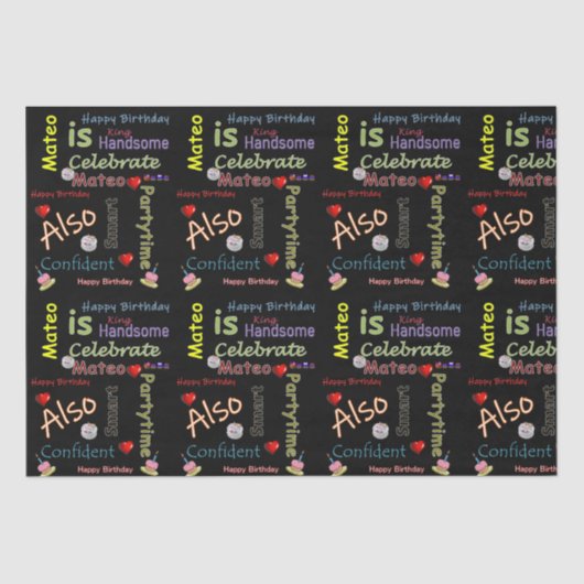 ハッピーバースデーティッシュペーパーマテオ 薄葉紙 (正面)