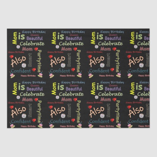 ハッピーバースデーティッシュペーパーママ 薄葉紙 (正面)