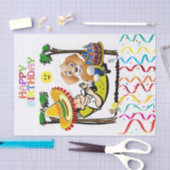 ハッピーバースデーティッシュペーパーマンドック 薄葉紙 (クラフト)