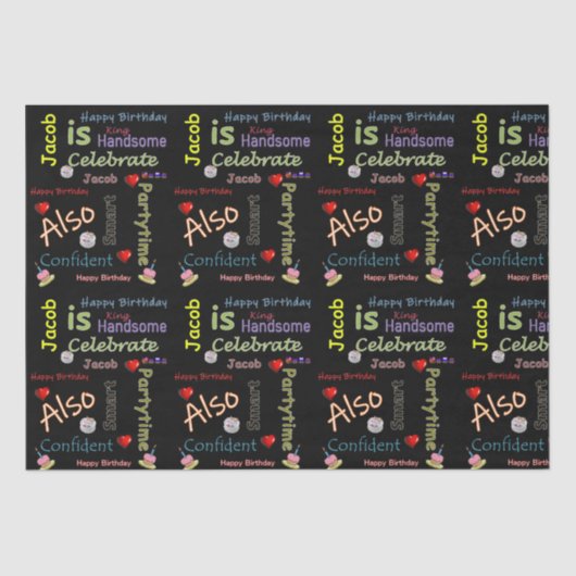 ハッピーバースデーティッシュペーパーヤコブ 薄葉紙 (正面)