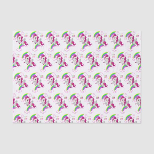ハッピーバースデーティッシュペーパーユニコーン 薄葉紙 (正面)