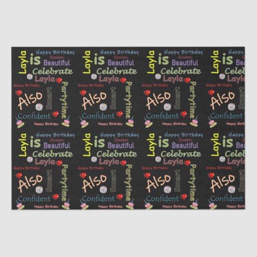 ハッピーバースデーティッシュペーパーラヤ 薄葉紙 (正面)