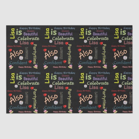 ハッピーバースデーティッシュペーパーリサ 薄葉紙 (正面)