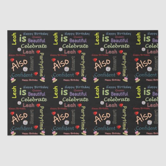 ハッピーバースデーティッシュペーパーリーフ 薄葉紙 (正面)