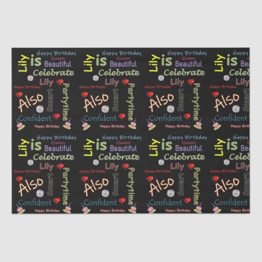 ハッピーバースデーティッシュペーパーリー 薄葉紙 (正面)