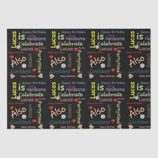 ハッピーバースデーティッシュペーパールーカス 薄葉紙 (正面)