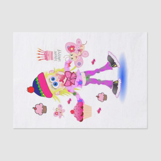 ハッピーバースデーティッシュペーパーワッキー少女 薄葉紙 (正面)