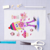 ハッピーバースデーティッシュペーパーワッキー少女 薄葉紙 (クラフト)