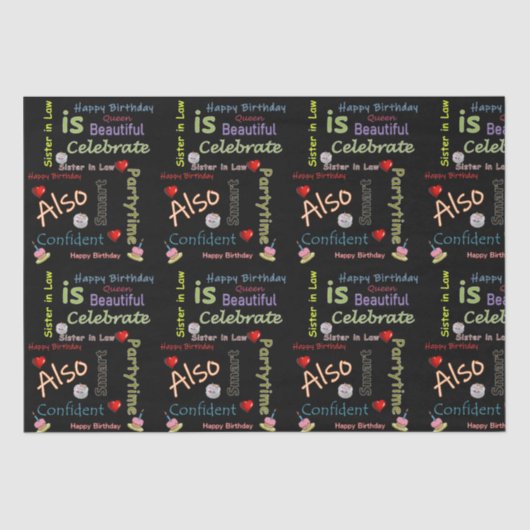 ハッピーバースデーティッシュペーパー姉妹 薄葉紙 (正面)