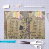 ハッピーバースデーティッシュペーパー建築ツール 薄葉紙 (クラフト)