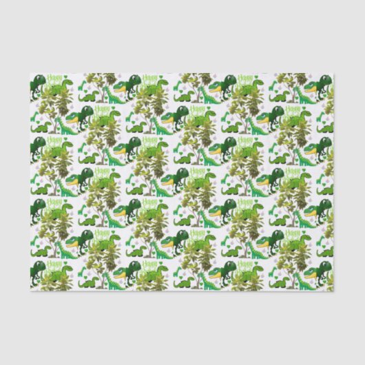 ハッピーバースデーティッシュペーパー恐竜 薄葉紙 (正面)