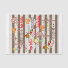 ハッピーバースデーティッシュペーパー犬への願い 薄葉紙