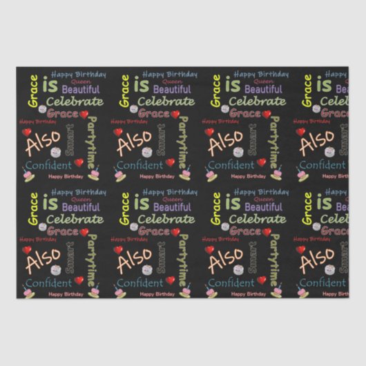 ハッピーバースデーティッシュペーパー猶予 薄葉紙 (正面)