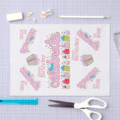 ハッピーバースデーティッシュペーパー祝ピンク 薄葉紙 (クラフト)