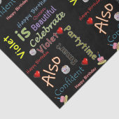 ハッピーバースデーティッシュペーパー紫 薄葉紙 (詳細)