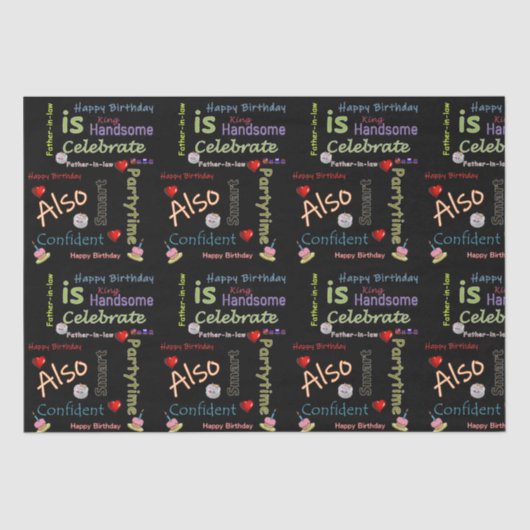 ハッピーバースデーティッシュペーパー義父 薄葉紙 (正面)